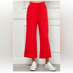 020. Scuba Wide Leg High Rise Pant In Red